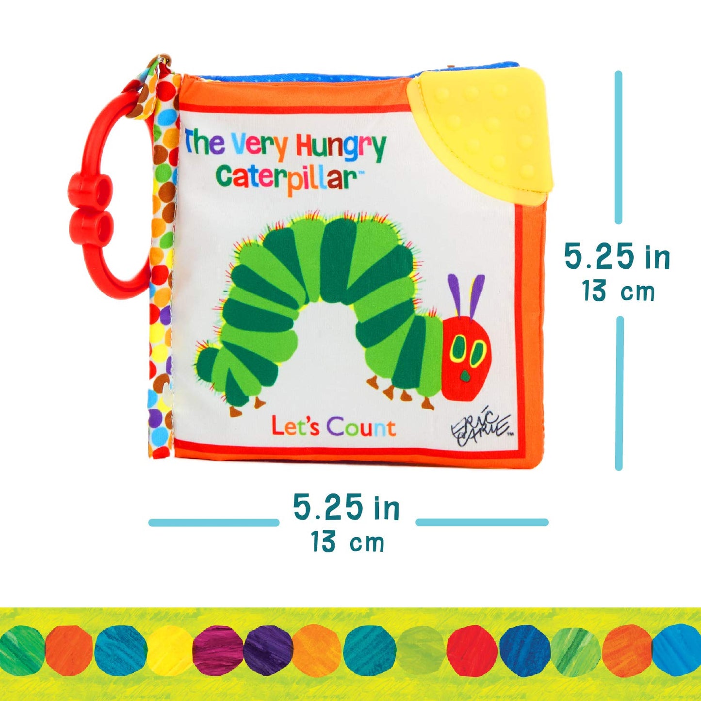Lets Count Soft Book - World of Eric Carle the Very Hungry Caterpillar Baby on the Go Clip Teething Crinkle Soft Sensory Book f