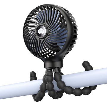 SMARTDEVIL Portable Clip on Stroller Fan for Baby, 3 Speed Battery Operated Personal Desk Fan with Flexible Tripod, Mini Handhel