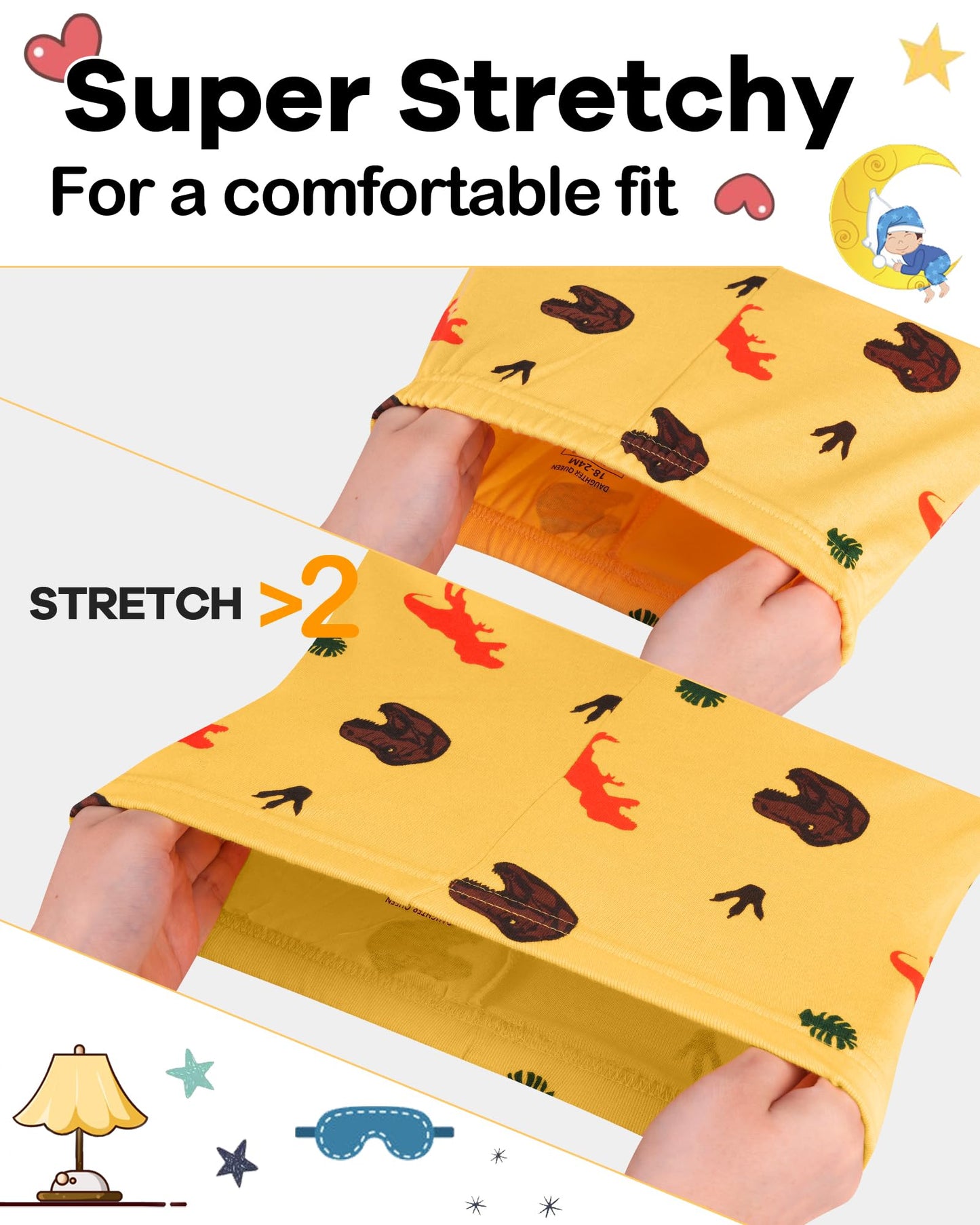 Daughter Queen Boys Pajamas 18-24 Months Summer Pjs Dinosaur Pj Sets Baby Toddler 100% Cotton Short Sleeve Jammies Trex Sleepwea