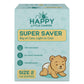 Happy Little Camper Super Saver Diapers, Size 2, 100 Count | Budget-Friendly Disposable Baby Diapers for Sensitive Skin | Hypoal