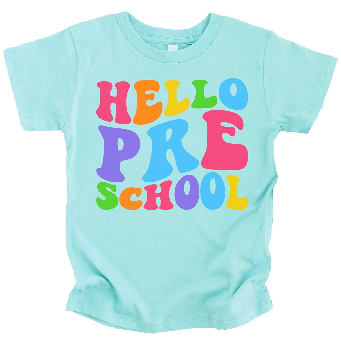 Olive Loves Apple Hello Preschool Back To School Gift 1St Day Of School Wavy Shirts Chill Shirt 4T