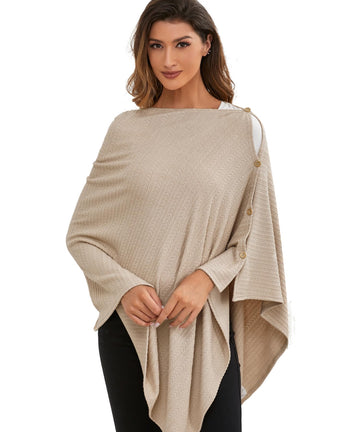 Nursing Cover For Baby Breastfeeding, Knit Breastfeeding Cover, Warm Cozy Swaddle, Breathable And Soft, Wide Neck With Stretch F