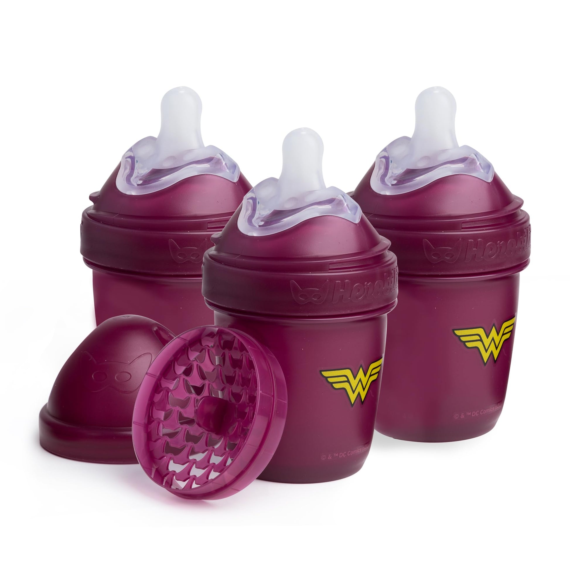 Wonder Woman Dc Comics - Herobility Double Anti-Colic Baby Bottles - 5 Fl Oz/140Ml - 3-Pack