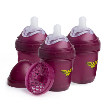Wonder Woman Dc Comics - Herobility Double Anti-Colic Baby Bottles - 5 Fl Oz/140Ml - 3-Pack