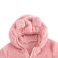 Aiwuhe Toddler Boys Girls Hooded Jacket Baby Fleece Hoodie Winter Warm Solid Color Coat Zip-Up Bear Ear Sweater Fall Thick Cloth