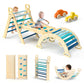 Bluewood Pikler Triangle Set 7In1 Foldable Baby Climbing Toys Wooden Montessori Climbing Set With Arch&Ramp&Ladder Baby Climber
