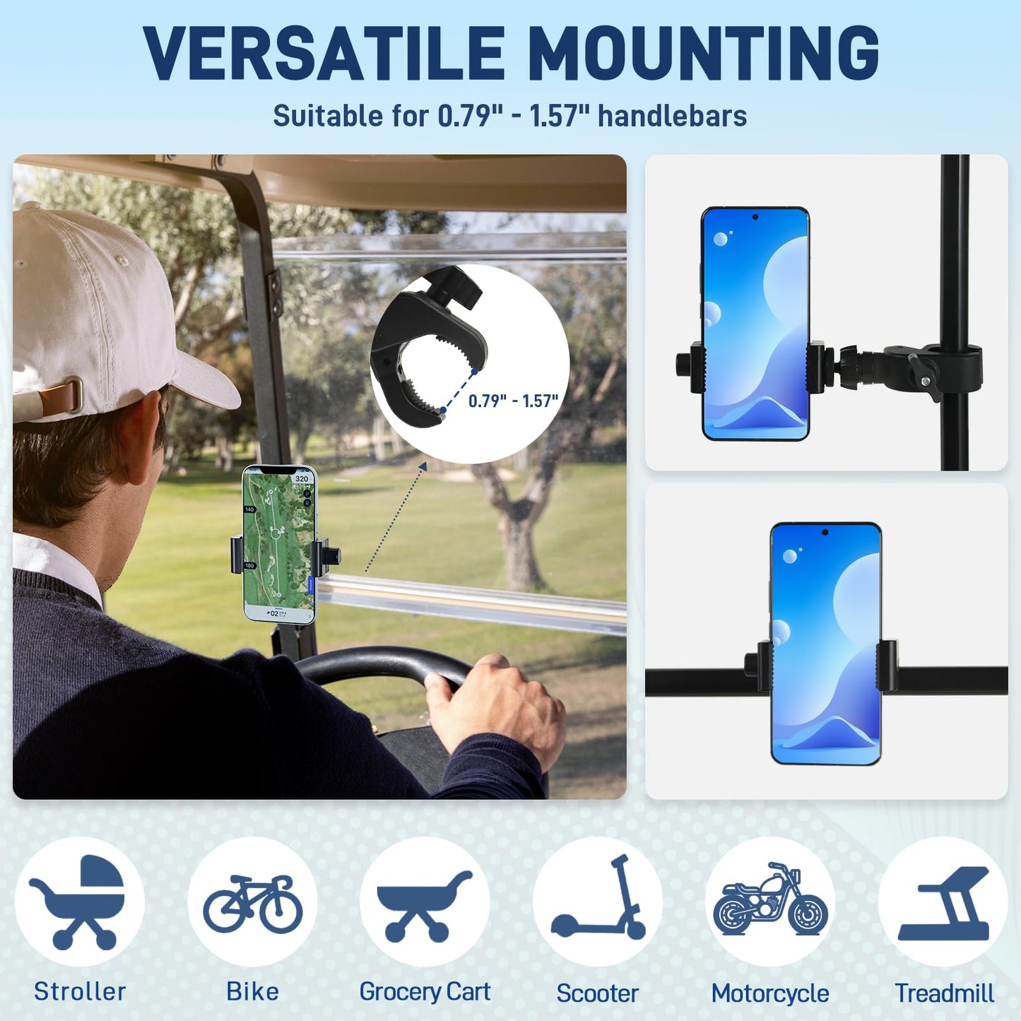 Onedone Stroller Phone Holder Mount For Baby Universal Phone Holder For Stroller Golf Cart Bike Shopping Cart Stroller Phone Mou