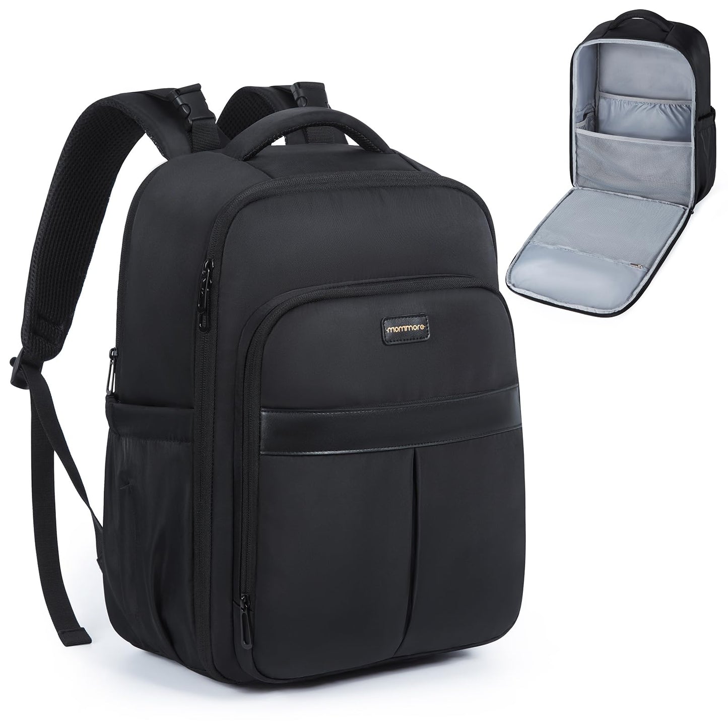 Mommore Diaper Bag Backpack Large Baby Bag 37L With 15.6'' Laptop Sleeve Mom Bags With Insulated Pockets, Changing Pad, Stroller
