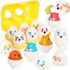 NAODONGLI Easter Eggs,Montessori Fun Geometric Egg Toys for Toddlers 1-3,Early Learning Educational Fine Motor Shape Sorter Matc