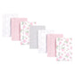 Hudson Baby Unisex Baby Cotton Flannel Burp Cloths, Pink Rose, One Size