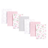 Hudson Baby Unisex Baby Cotton Flannel Burp Cloths, Pink Rose, One Size