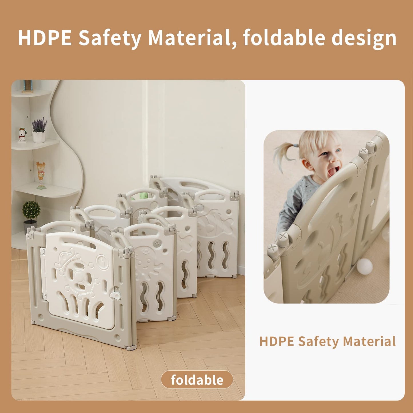 Ifleth Baby Playpen, Foldable Playpen For Babies And Toddlers,18 Panels Baby Play Pen Large Baby Play Yard, Portable Baby Fence