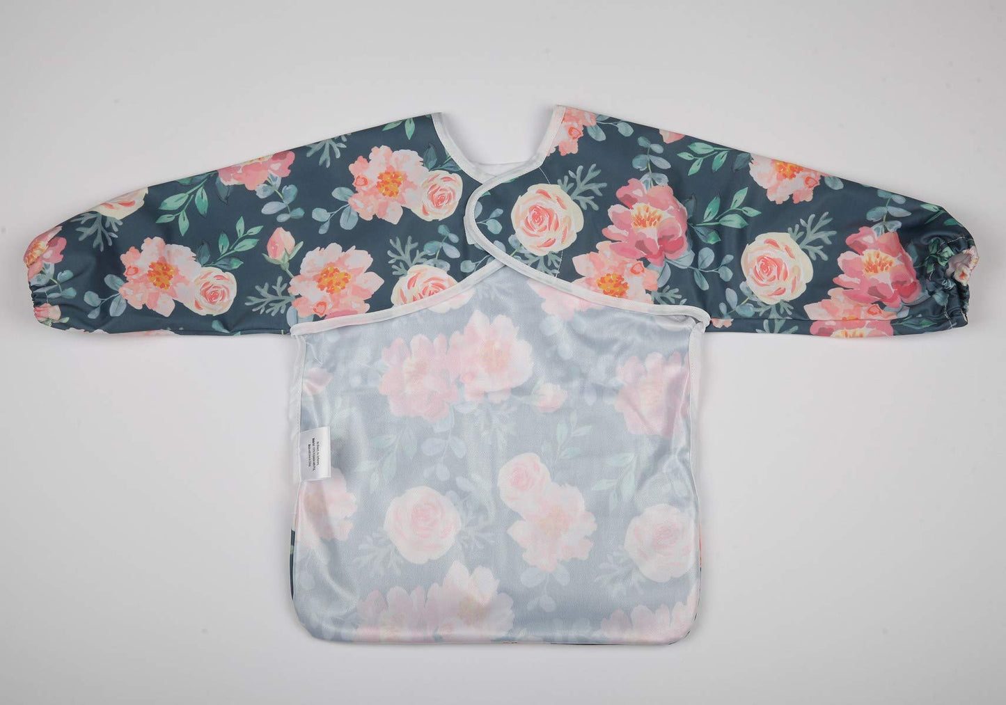 Sigzagor Baby Bib Sleeved Shirt With Pocket 1-3 years old Toddler Painting Drawing (Floral)