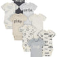 Onesies Brand Unisex Baby 8-Pack Short Sleeve Mix & Match Bodysuits, Play Smile & Hug Neutrals, 0-3 Months