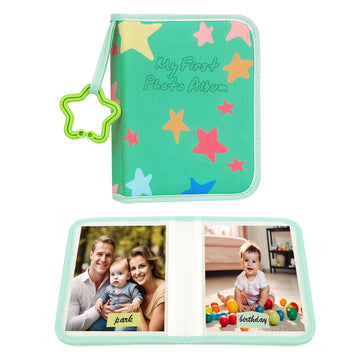 Baby'S My First Photo Album For Baby Holds 21 4X6 Photos, Baby Photo Album Soft Cloth Family Book, My First Family Album For 4X6