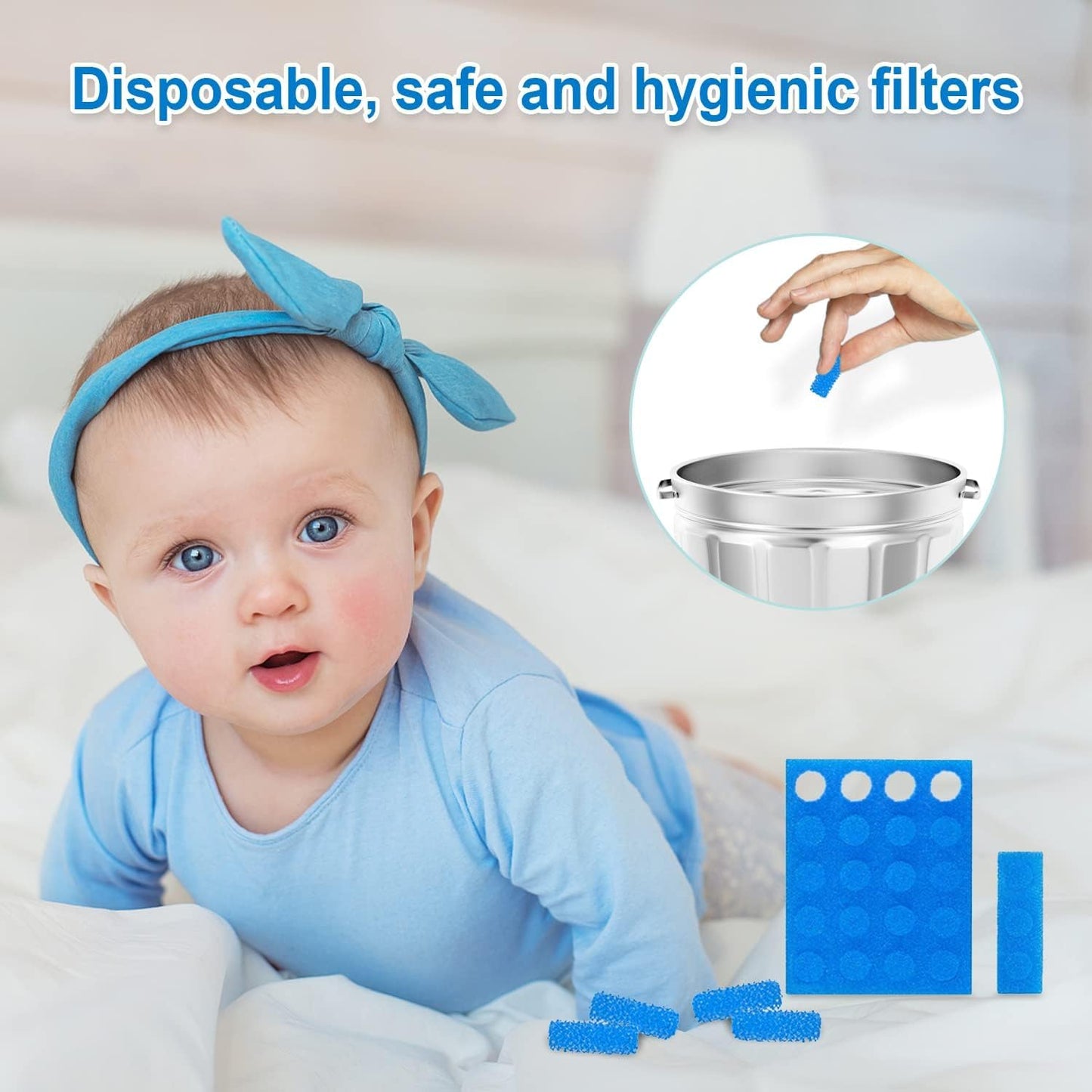 Baby Nasal Aspirator With 24 Filters, Mouth Suction Nasal Congestion Relief For Toddlers, Baby Nose Booger Sucker With 2 Silicon