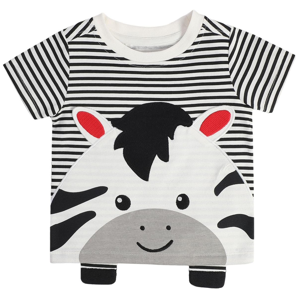 Miniklub Baby Round Neck Short Sleeve Knitted Cotton Black Color TShirt (36M)