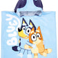Jay Franco Bluey Piggyback Bath/Pool/Beach Hooded Poncho - Super Soft & Absorbent Cotton Towel, Measures 22 X 22 Inches (Officia
