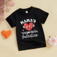 Kids Toddler Baby Boys Girls Valentine'S Day T-Shirt Mama'S Valentine Love Heart Short Sleeve Top (Black, 5-6 Years)