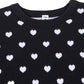 Boboyoyo Girls Sweaters Cotton Kids Heart Sweater Valentine Holiday Pullover Teen Clothes Crew Neck Knit Top Long Sleeve Black