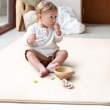 Padded Baby Play Mat - Thick Play Mat For Baby - Protective & Super Soft Non Toxic Vegan Leather Floor Mat For Baby Girls And Bo