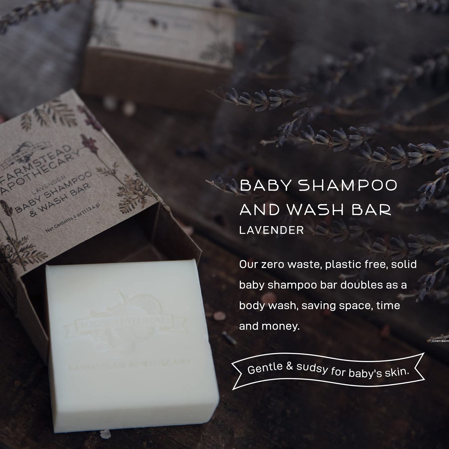 Farmstead Apothecary Baby Shampoo & Wash Bar 4.5 Oz