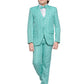 Jeetethnics Boys Turquoise Checked Coat Suit Set With Waistcoat Shirt And Trousers (9089Q)