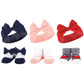 Hudson Baby Baby Girls' Headband And Socks Giftset, Red Blue Bows, One Size