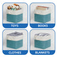 Temary Cubes Storage Baskets 11 Inch Cube Storage Bins 4 Pack Fabric Baskets For Gift Empty Teal Storage Bins For Shelves, Colla