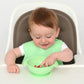 Primastella Unbreakable Silicone Non-Slip Bowl And Chew Spoon Set For Babies And Toddlers (Green)