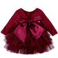 Cilucu Baby Girls Dress Toddler Kids Party Dress Tutu Pageant Lace Dresses Gown For Flower Girl Baby Birthday Long Sleeve Christ