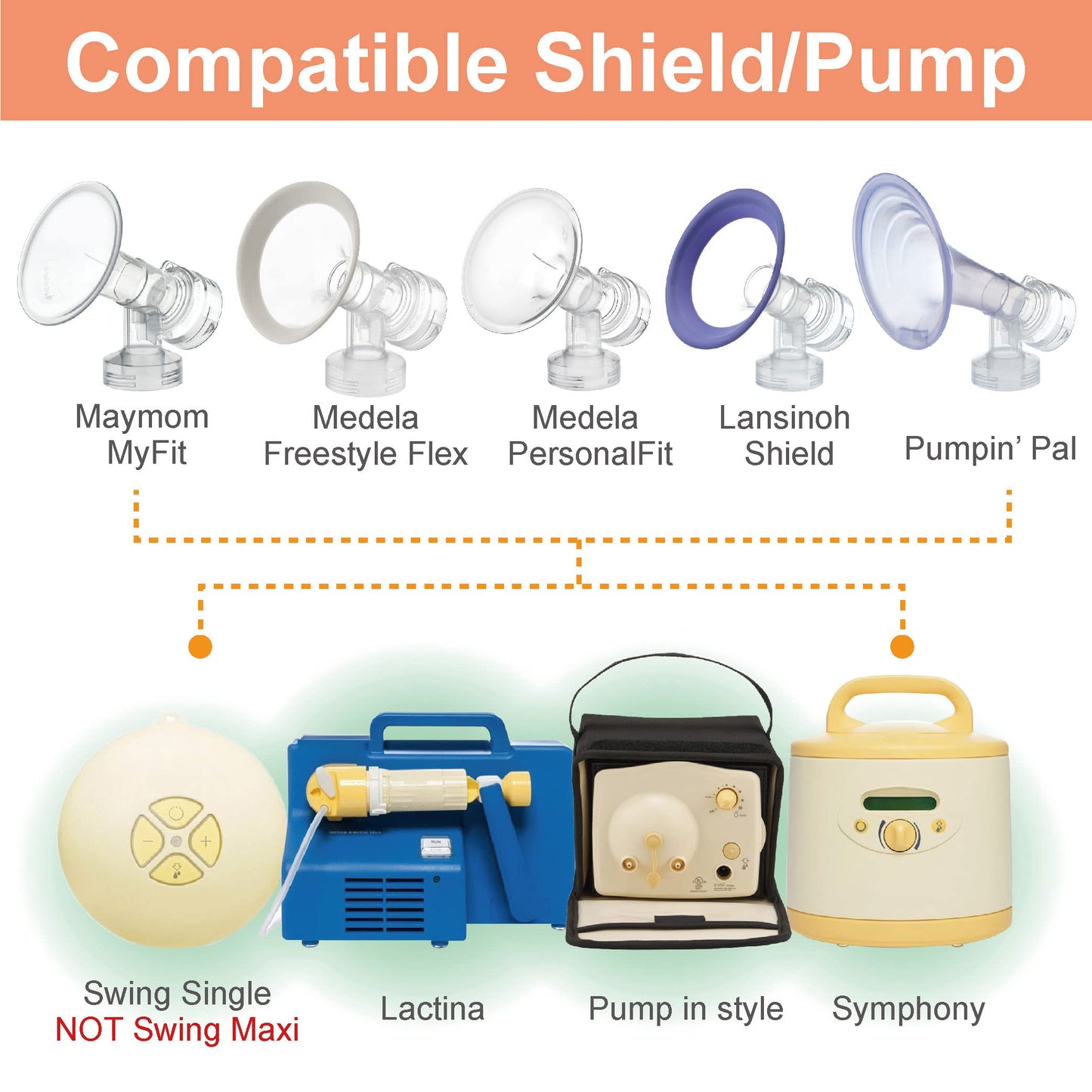 Maymom Myfit Narrow Neck Base Connectors; Compatible With Medela Personalfit Connector; Use W/Maymom Two-Piece Shield System, Co