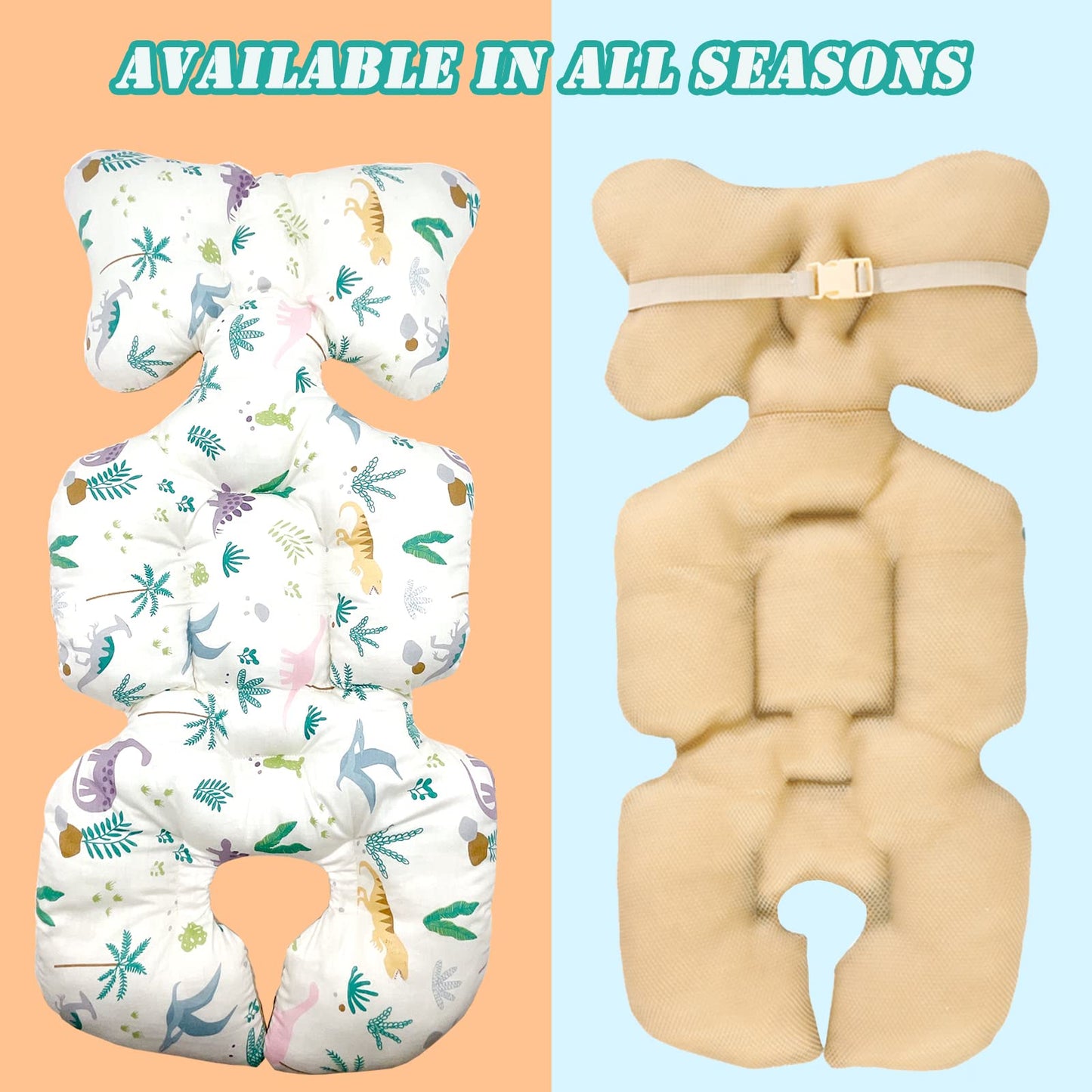 Stohua Baby Carseat Head Body Support Cushion, Infant Car Seat Insert, Universal Seat Cushion For Pushchair, Ultra-Soft Toddler