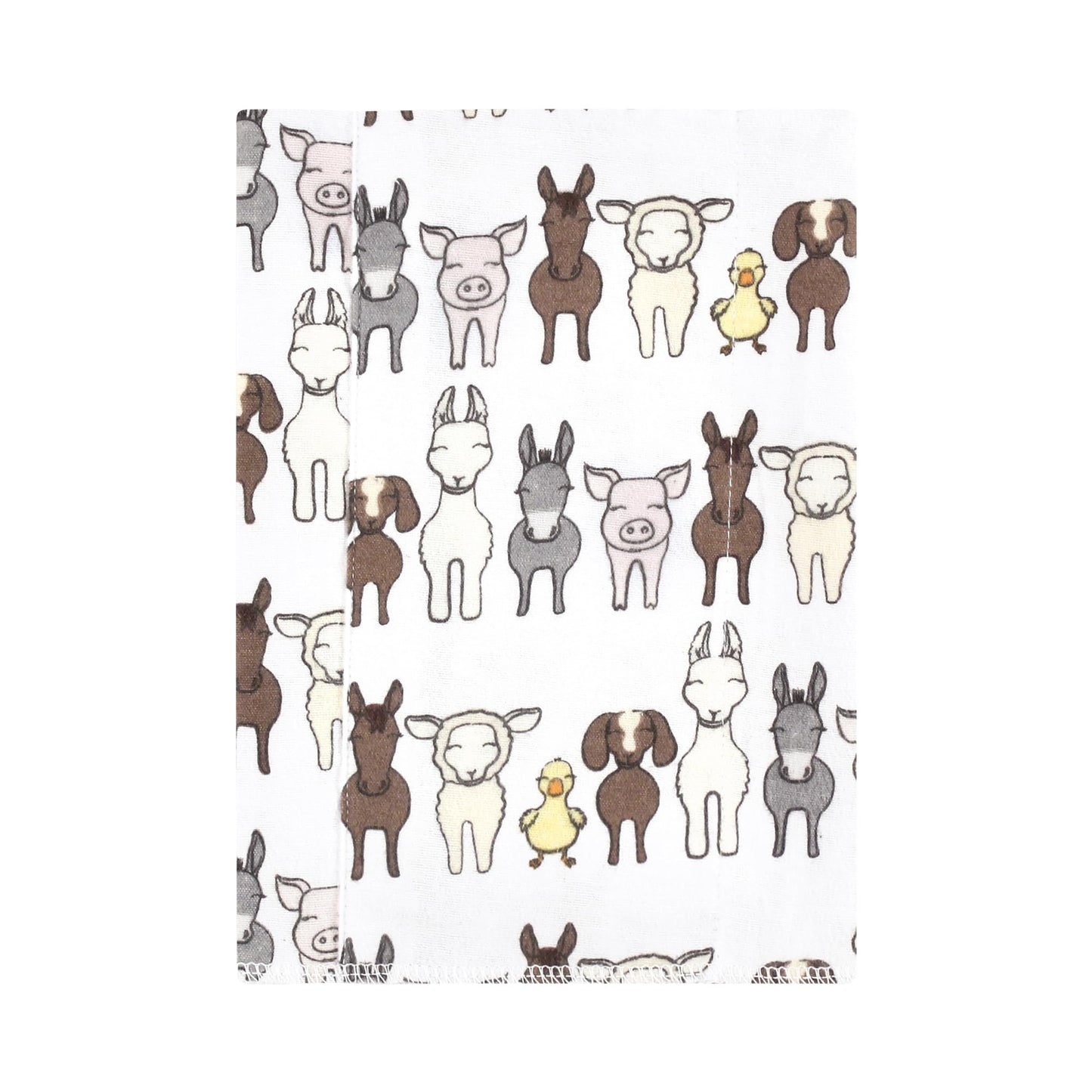 Hudson Baby Unisex Baby Cotton Flannel Burp Cloths 7-Pack, Farm Friends Grey, One Size