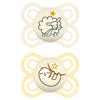 Mam Perfect Night Baby Pacifier, Patented Nipple, Glows In The Dark, 2 Pack, 0-6 Months, Unisex