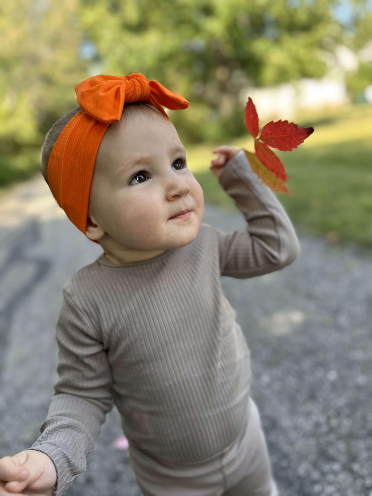 Babygiz Baby Girl Headbands-Infant,Toddler Cotton Handmade Hairbands With Bows Child Hair Accessories (Orange)