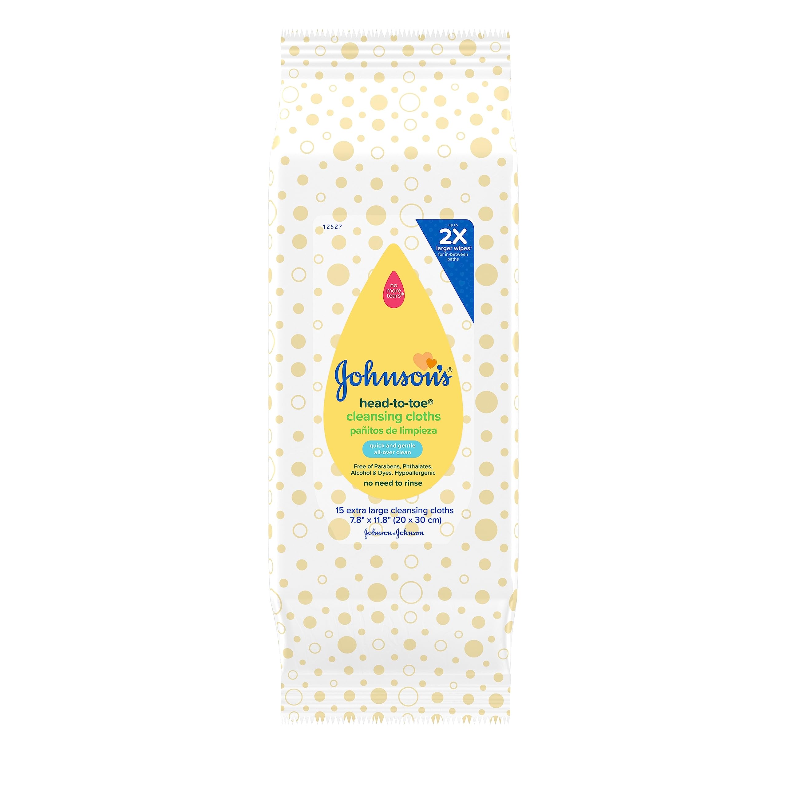 Johnson'S Baby Head-To-Toe Gentle Baby Cleansing Cloths, Hypoallergenic And Pre- WBCBBB01HI7WE42
