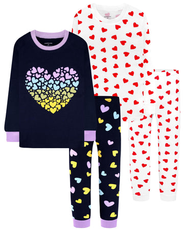 Daughter Queen Girls Pajamas 18-24 Months Heart Pjs 100% Cotton Long Sleeve Pj Sets Baby Toddler Sleepwear Jammies Valentine Clo