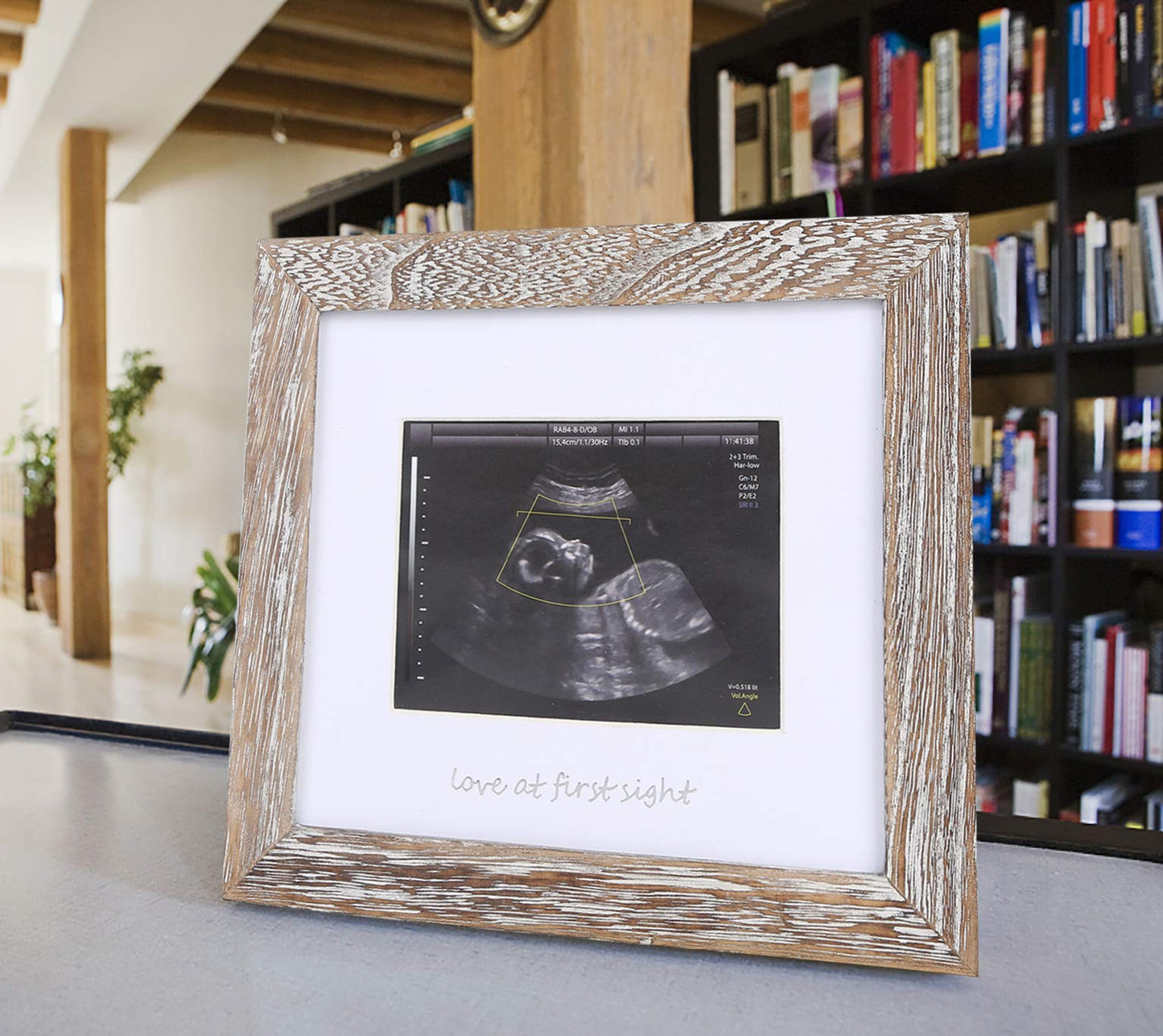 Iheipye Baby Love At First Sight Sonogram Keepsake Frame - Ultrasound Picture Frame - Pregnancy Announcement Frame For Expecting
