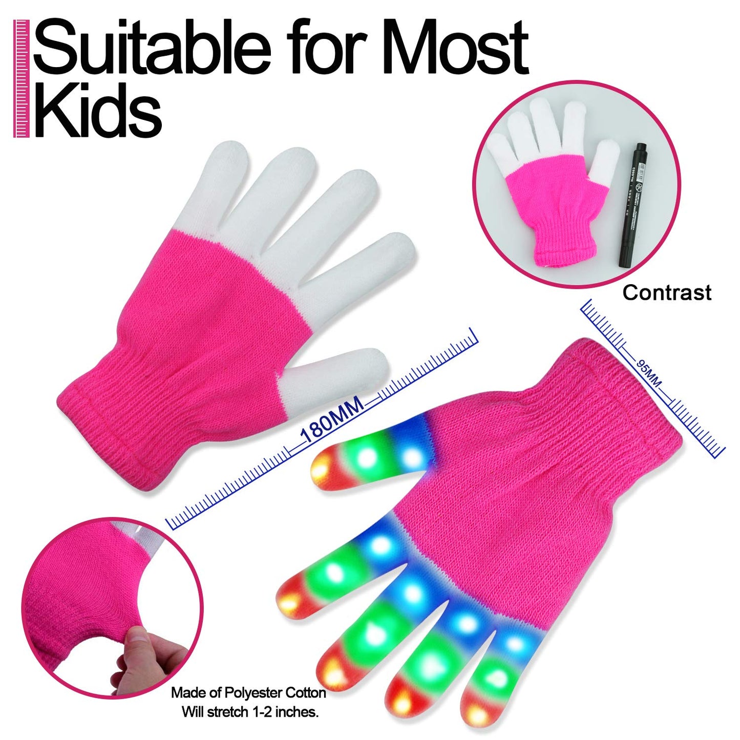 Viposoon Christmas Gifts For Kids, Led Gloves For Kids Gifts For 4 5 6 7 8 9 10 Year Old Girls, Fun Gifts For 5-14 Year Old Girl