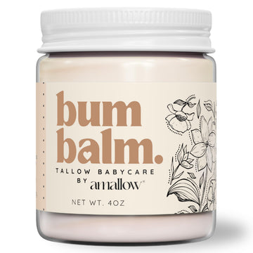 Amallow Baby Bum Balm - Diaper Area Cream for Sensitive, Rash-Prone Skin - Petroleum & Fragrance-Free - Gentle Moisturizing Balm