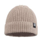 Simple Knitted Baby Beanie Hip-Hop Boys Winter Hat Toddler Kids Bonnet For Girls 0-5Y (White+Beige,L)