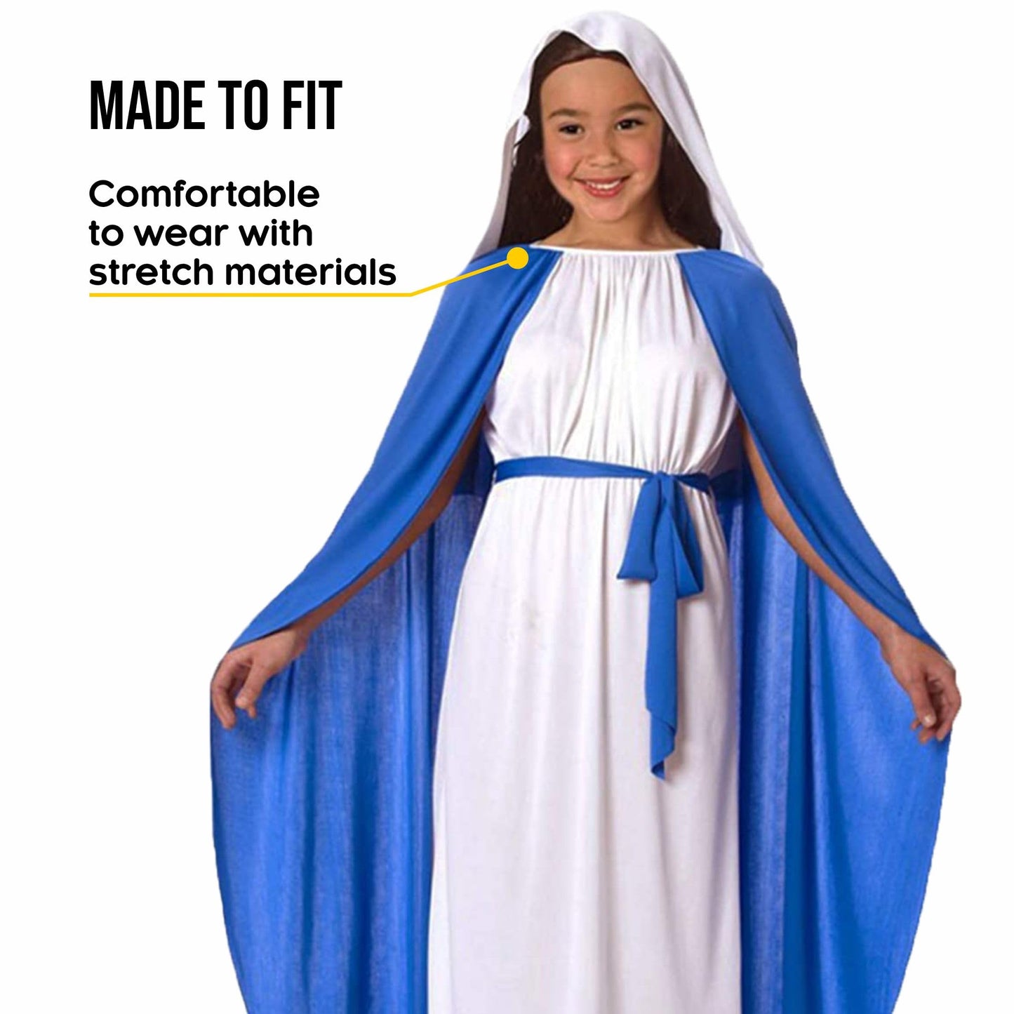 Morph Virgin Mary Costume For Kids, Virgin Mary Costume For Girls, Virgin Mary Kids Costume, Mary Kids Costume, Girls Virgin Mar