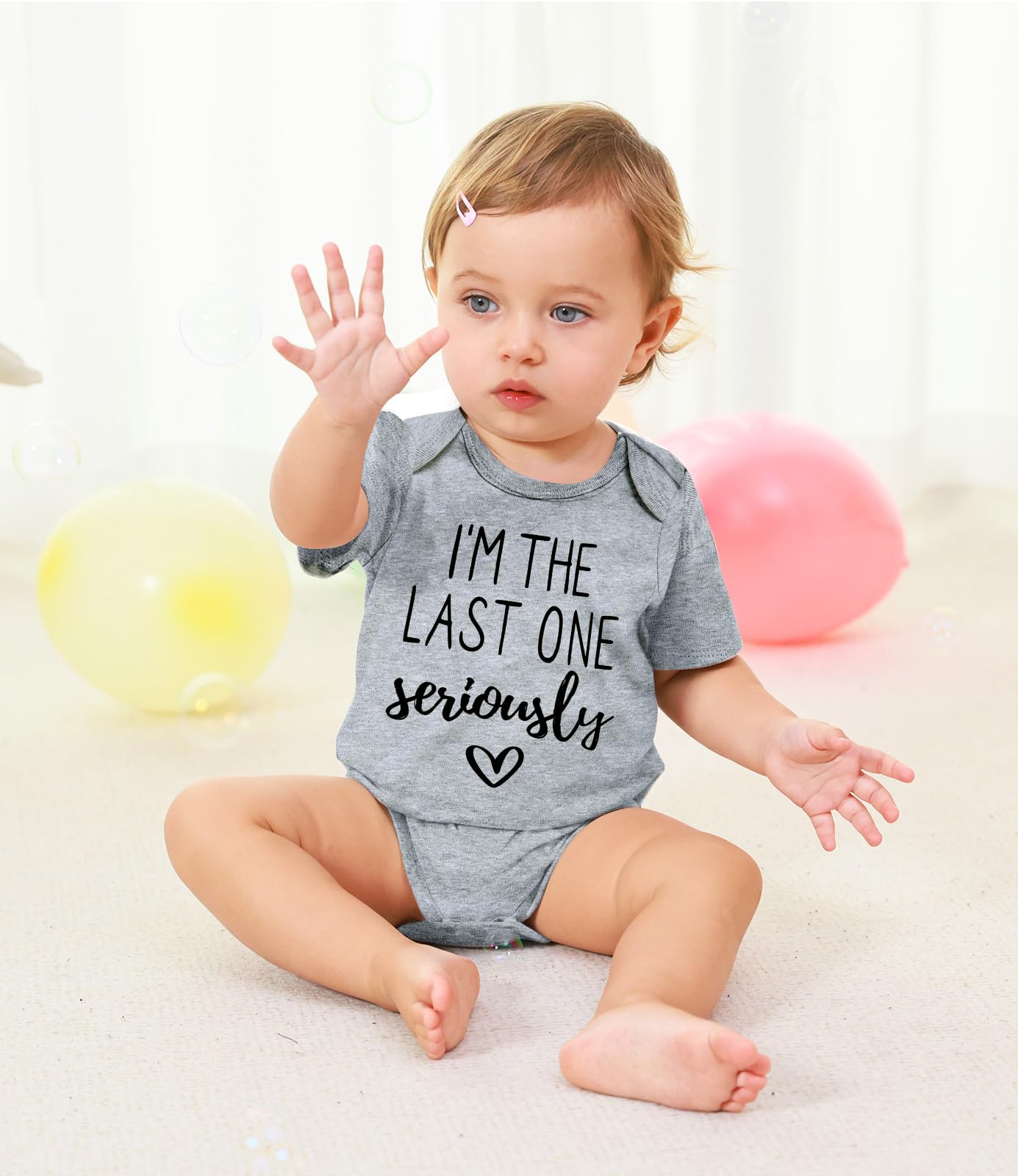 Cute Baby I'M The Last One Seriously Outfit 3-6 Months Funny Infant Boy Bodysuit Soft Cotton Baby Clothing Size 3 Months Infant