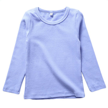 Kisbini Unisex Girls 100% Cotton Long Sleeve T-Shirt Top Tees Light Purple 18 Months