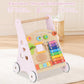 INFANS Wooden Baby Walker, Montessori Walker with Multiple Activity Toys, Storage, Push Walker Toys for Infant Learning to Walk,