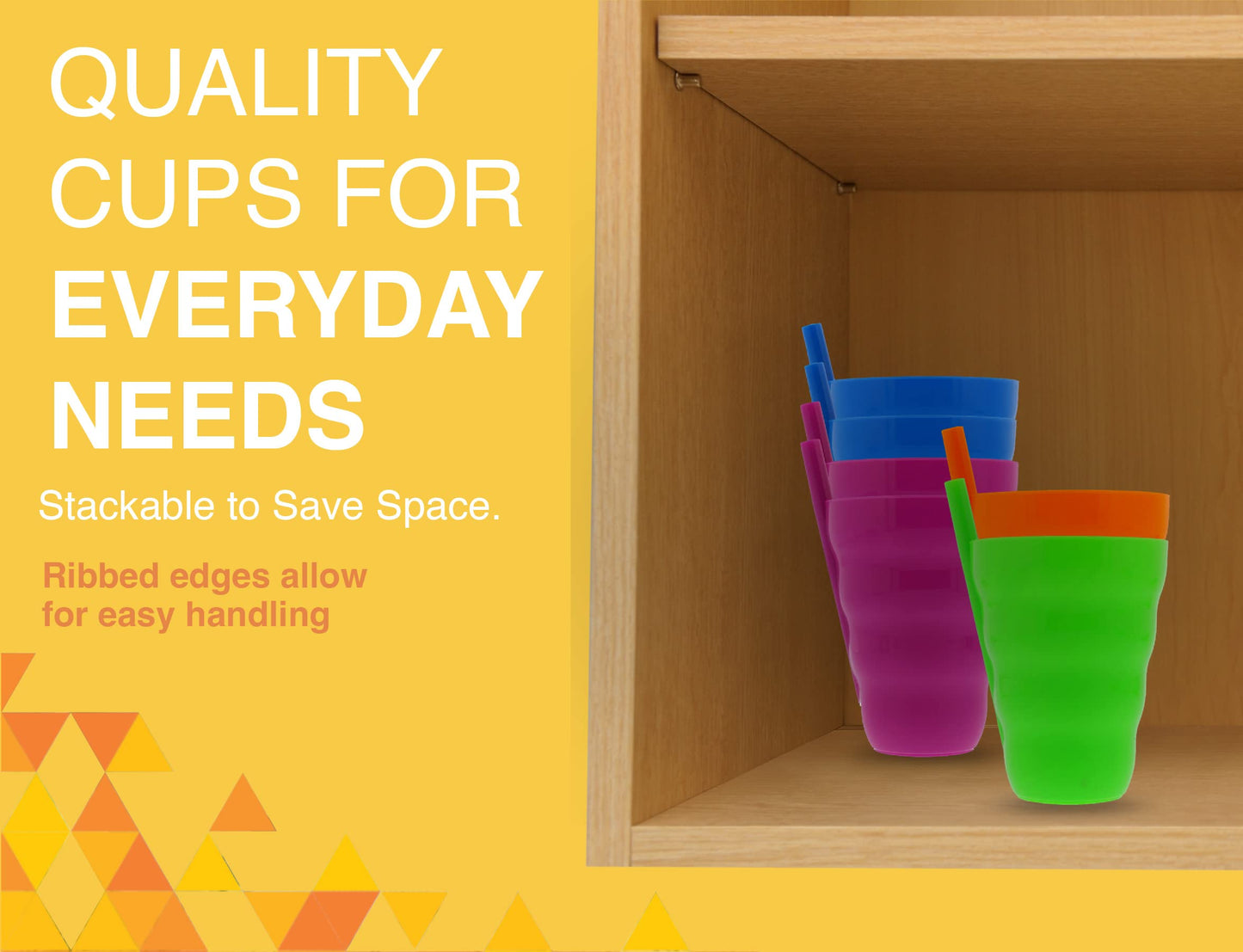 Arrow Home Products Sip A Cup With Built In Straw, 10Oz, 6Pk - Bpa-Free Straw Cups For Kids Great For Everyday Use - Made In The