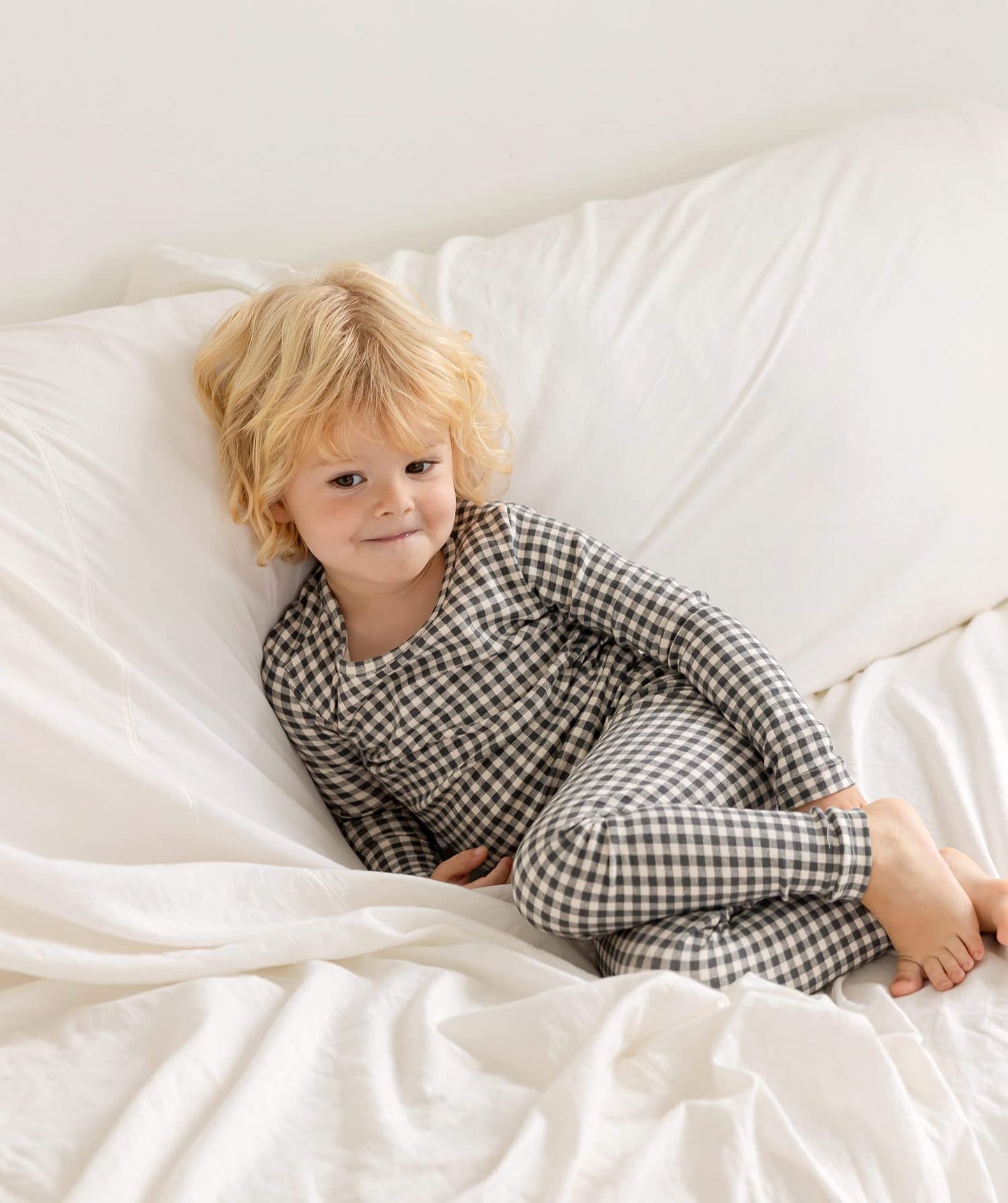 Avauma Baby Boys Girls Pajama Set 6M-7T Kids Cute Toddler Snug Fit Pattern Design Pjs Cotton Sleepwear (Check.Charcoal.S)