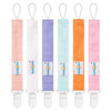 Babygoal Pure Color Pacifier Clips, 6 Pack Binky Paci Holder Clips And Leash For Boys And Girls Fits For Most Pacifier, Binkie S