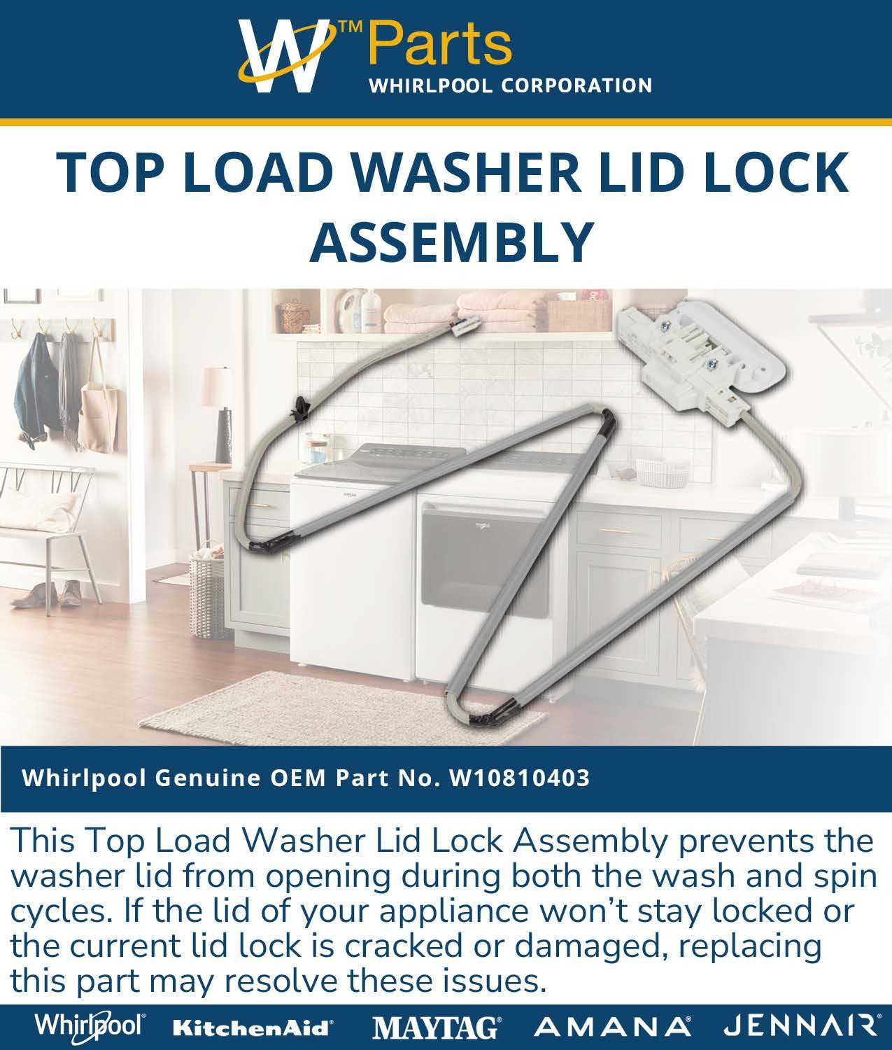 Whirlpool W10810403 Lock
